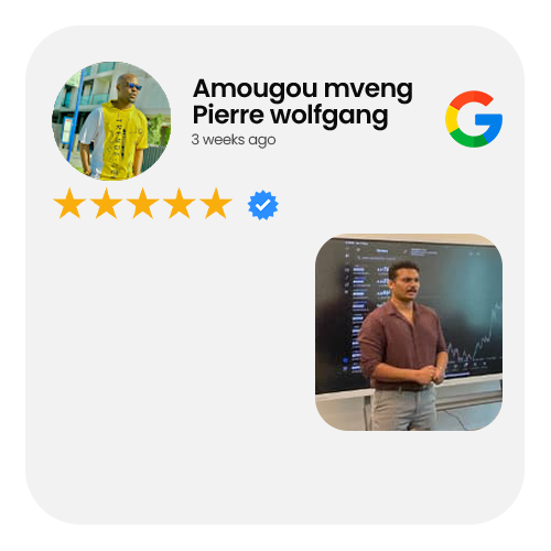 5-star Google review by Amougou mveng Pierre wolfgang: Five-star review of GrowthX Trading Lab.