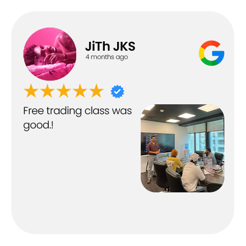 5-star Google review by JiTh JKS: Free trading class was good!