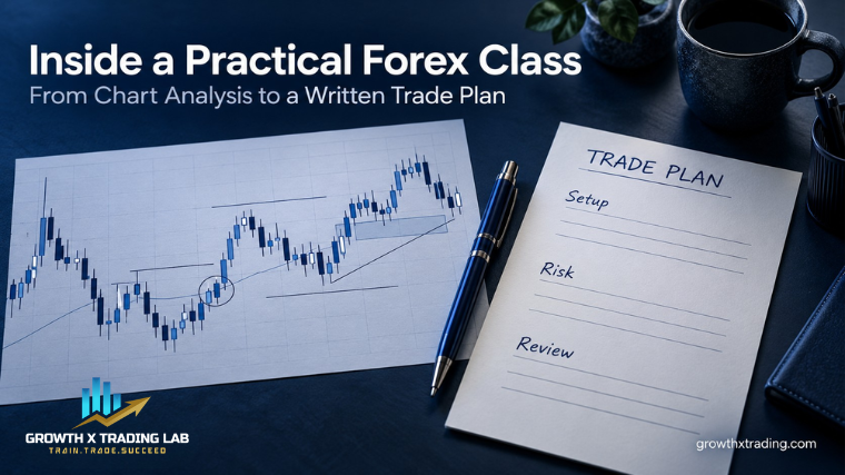 Inside a Practical Forex Class: From Chart Analysis to a Written Trade Plan